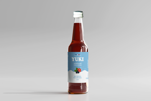 YUKI Thé Pétillant - Rose Cassis  33cl bouteille